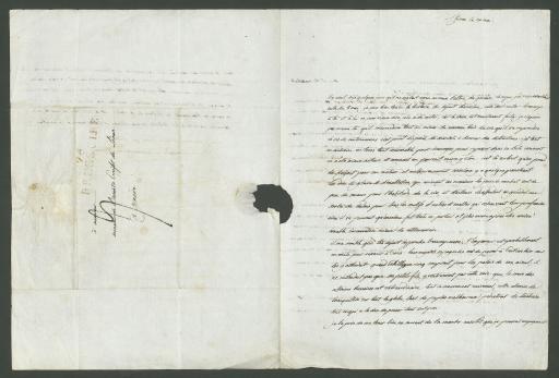 Lettres autographes de Prosper de Barante adressées à son père, Claude Ignace de Barante, préfet du Léman.
